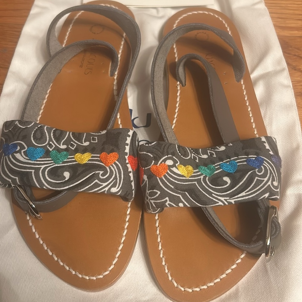 KJACQUES Sandals leather floral slingback Unworn